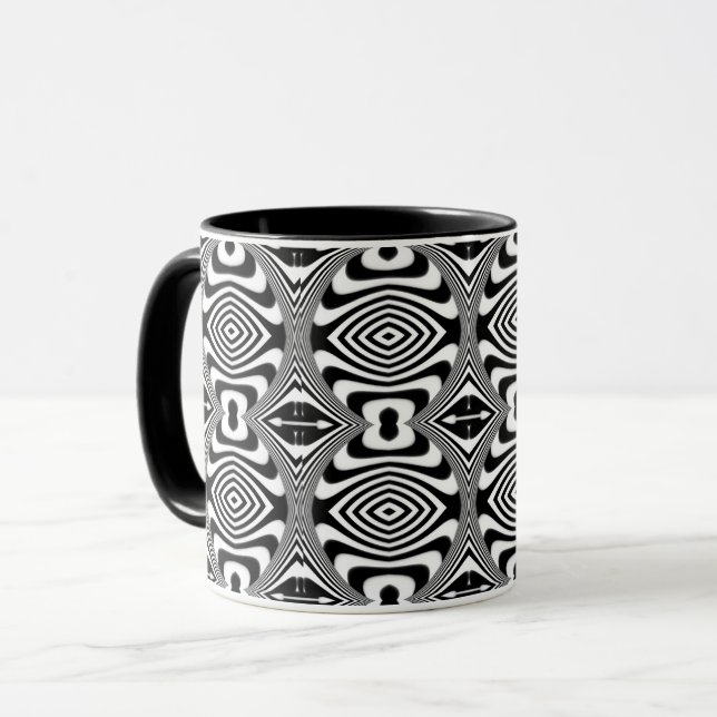 Optisk Illusion 3 Abstrakt Design Mugg (Framsida vänster)