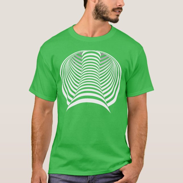 Optisk Illusion 3D Grafisk Sinnesspel T Shirt (Framsida)