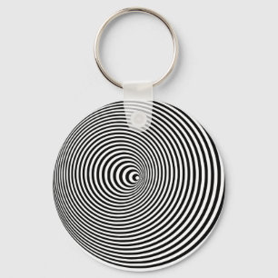 Optisk illusion 3D vit optisk 3D-cirkel Nyckelring