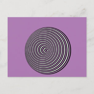 Optisk illusion 3D vit optisk 3D-cirkel Vykort
