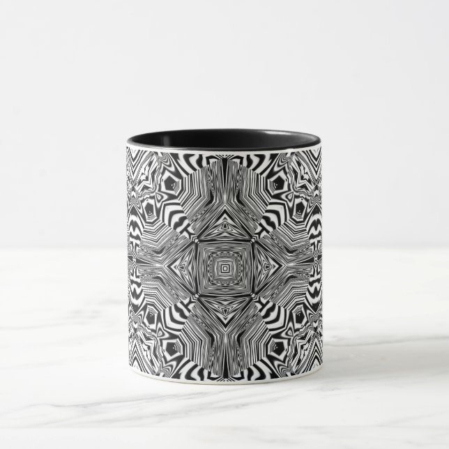 Optisk Illusion 4 Abstrakt Design Mugg (Center)