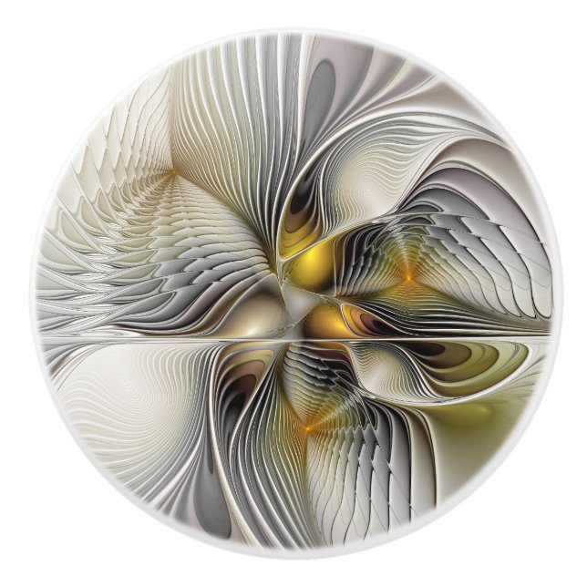 Optisk illusion Abstrakt 3D-fraktal med djup Knopp (Framsidan)