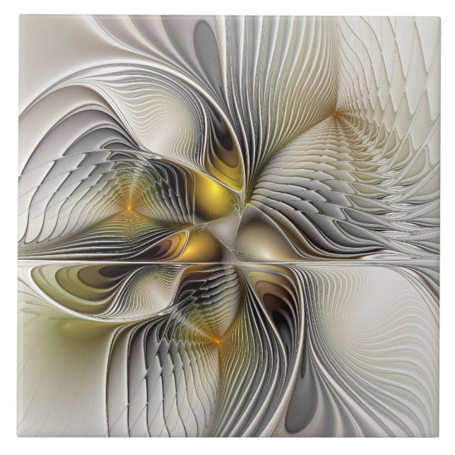 Optisk Illusion-Abstrakt 3D-ram med djup Kakelplatta (Framsidan)