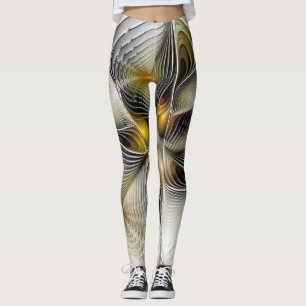 Optisk Illusion-Abstrakt 3D-ram med djup Leggings