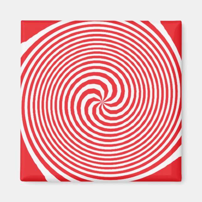 Optisk Illusion Abstrakt Mönster Magnet (Framsidan)