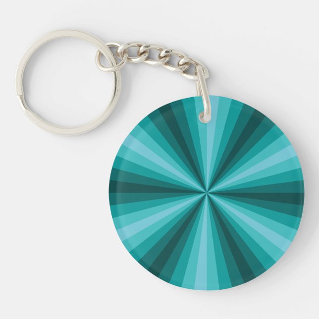 Optisk Illusion Aqua Acrylic Keychain (Framsidan)