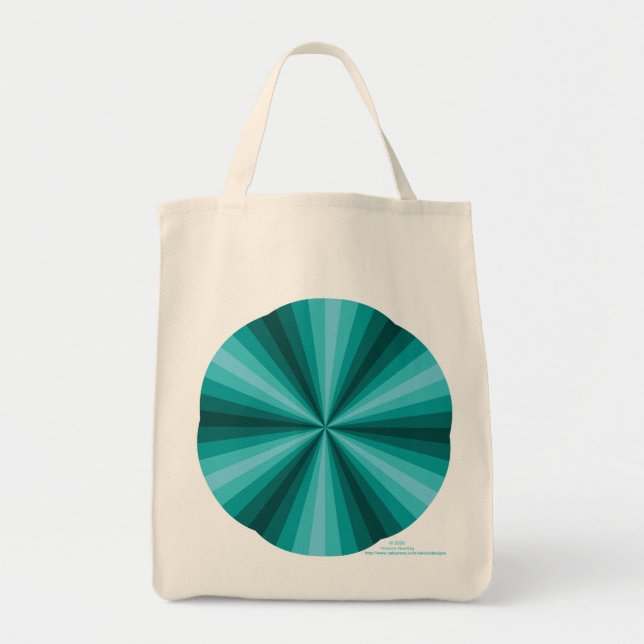 Optisk Illusion Aqua Tote Bag Tygkasse (Framsidan)