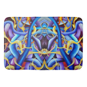 Optisk illusion av contemporary Blue Abstrakt Badrumsmatta