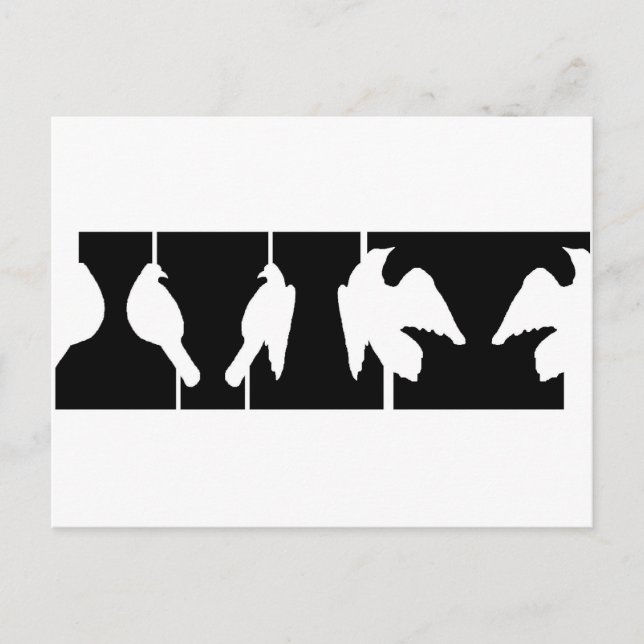 Optisk illusion av turn eller fåglar under flygnin vykort (Framsida)