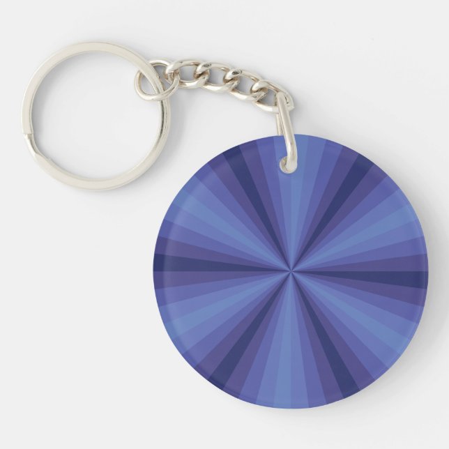 Optisk Illusion Blå Akryl Nyckelring (Framsidan)