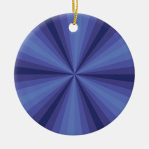 Optisk Illusion Blå Ornamentik Julgransprydnad Keramik