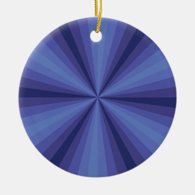 Optisk Illusion Blå Ornamentik Julgransprydnad Keramik (Framsidan)