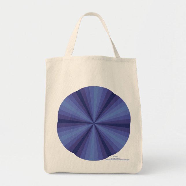 Optisk illusion blå shoppingbag tygkasse (Framsidan)