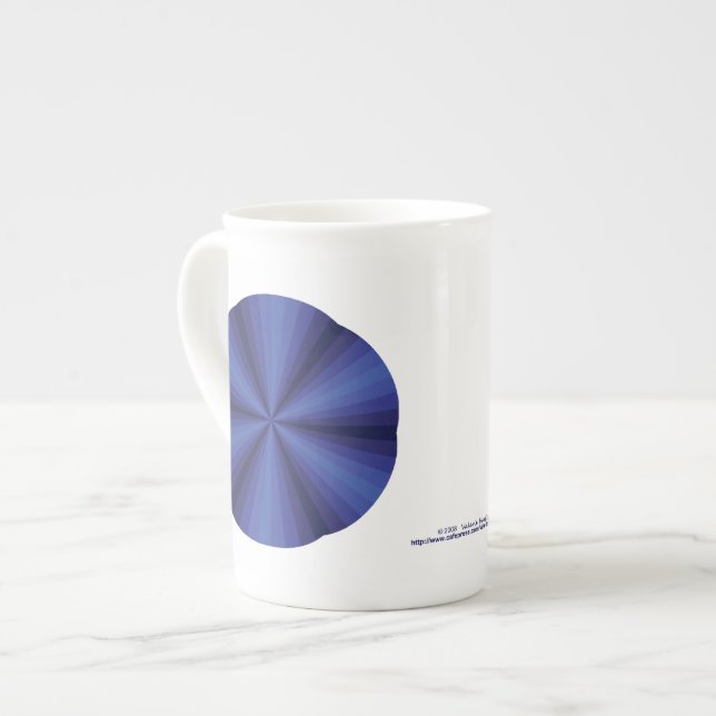 Optisk Illusion Blå Specialmugg Benporslin Mugg (Framsida vänster)