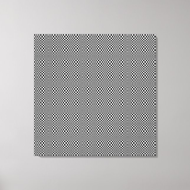 Optisk Illusion Black and White Wrapped Canvas (Framsida)