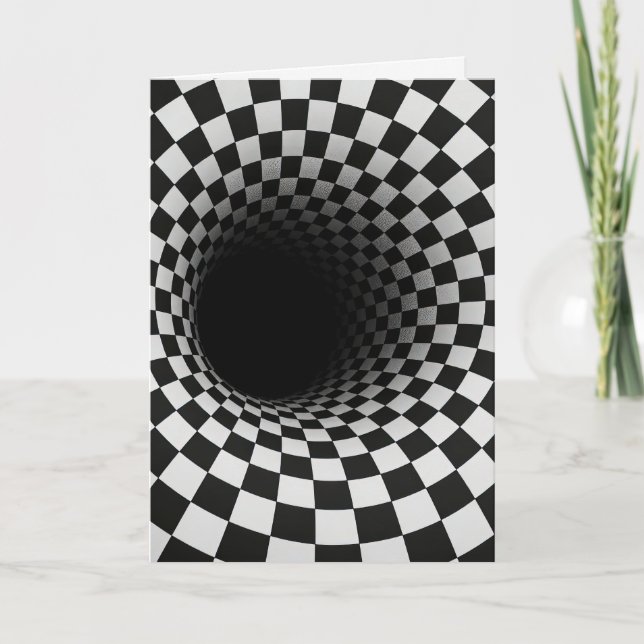Optisk illusion Black Hål vid födelsedag Kort (Framsida)