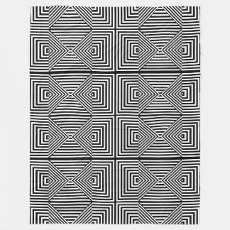 Optisk Illusion Black & White Geometric Blanket Fleecefilt