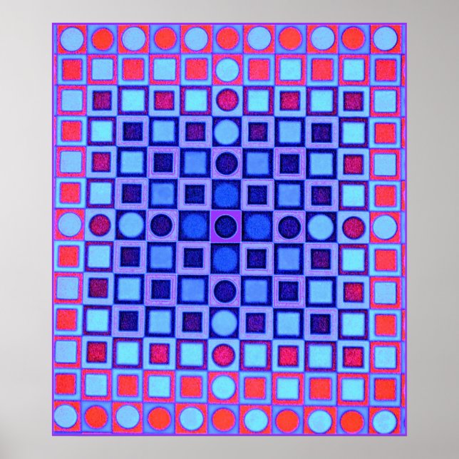 OPTISK ILLUSION BLUE Poster (Framsidan)