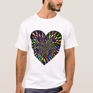 Optisk Illusion Checkerboard Heart Prismatic T Shirt
