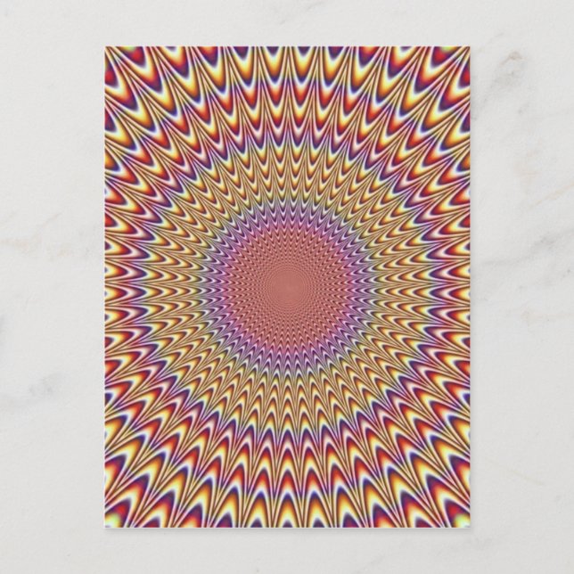 Optisk Illusion Circle Hypnotic Rainbow Colorful Vykort (Framsida)