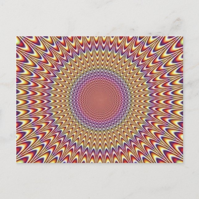 Optisk Illusion Circle Hypnotic Rainbow Colorful Vykort (Framsida)