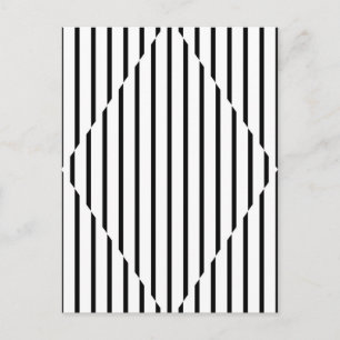 Optisk Illusion Diamond Linjer Black White Vykort