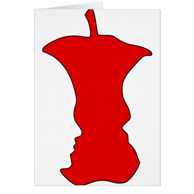 Optisk illusion för Apple ansikte Hälsningskort (Framsidan)