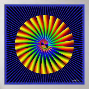 Optisk illusion för fantastisk turbin poster