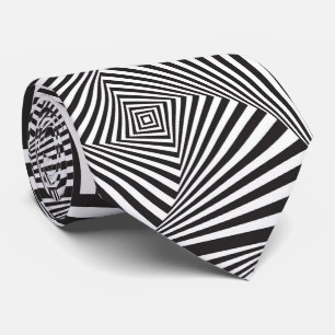 Optisk illusion för härlig svart vitspiral slips