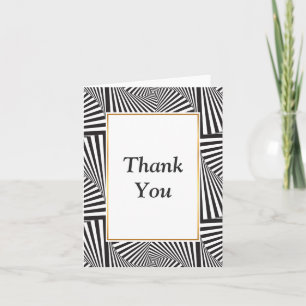 Optisk illusion för härlig svart vitspiral tack kort