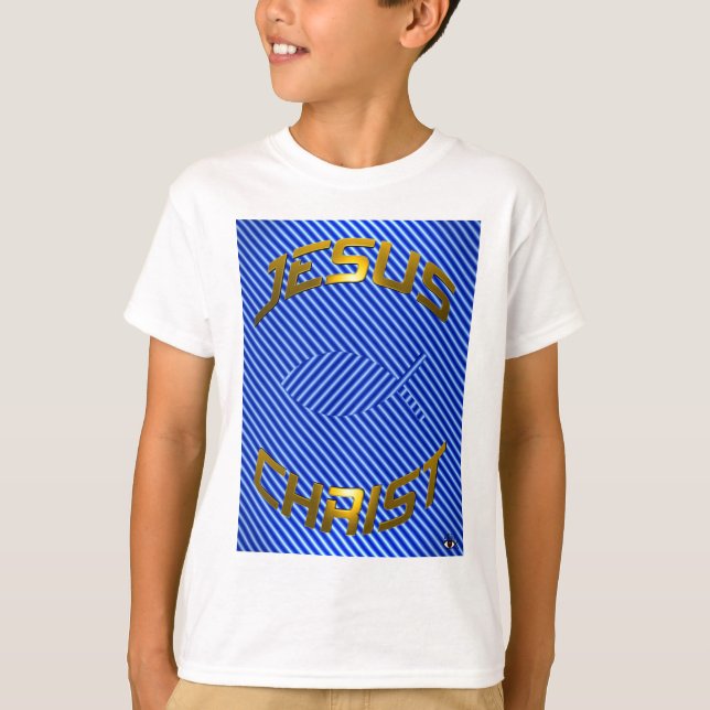 Optisk illusion för JESUS fisk T-shirt (Framsida)