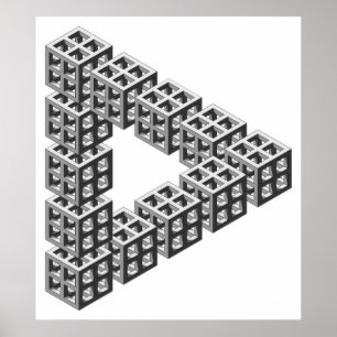 Optisk illusion för omöjlig triangel poster