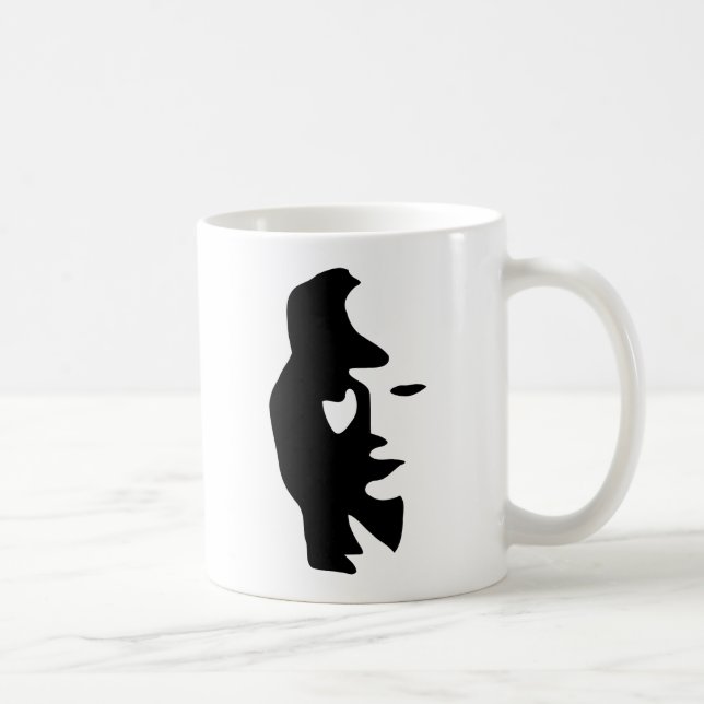 Optisk illusion för saxofon eller för kvinna kaffemugg (Höger)