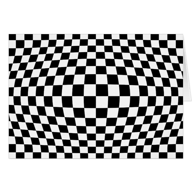 Optisk illusion för schackbräde hälsningskort (Framsidan Horizontal)