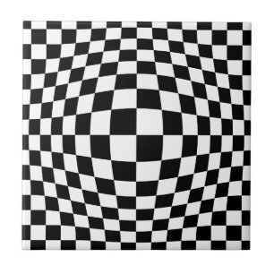 Optisk illusion för schackbräde kakelplatta