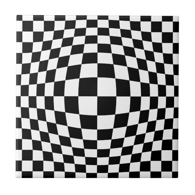 Optisk illusion för schackbräde kakelplatta (Framsidan)