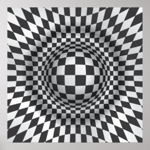 Optisk illusion för svartvita optiska optiska obje poster