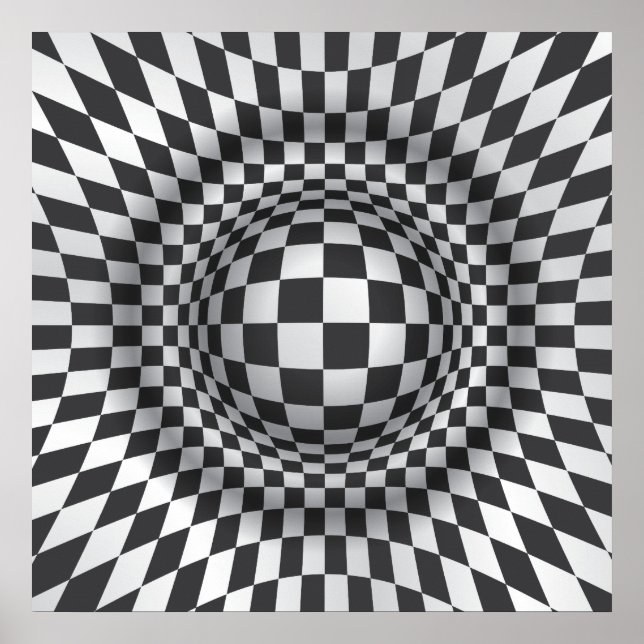 Optisk illusion för svartvita optiska optiska obje poster (Framsidan)