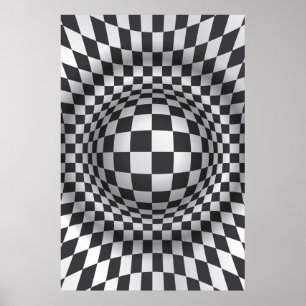 Optisk illusion för svartvita optiska optiska obje poster