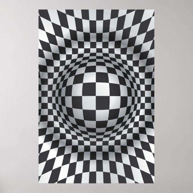 Optisk illusion för svartvita optiska optiska obje poster (Framsidan)