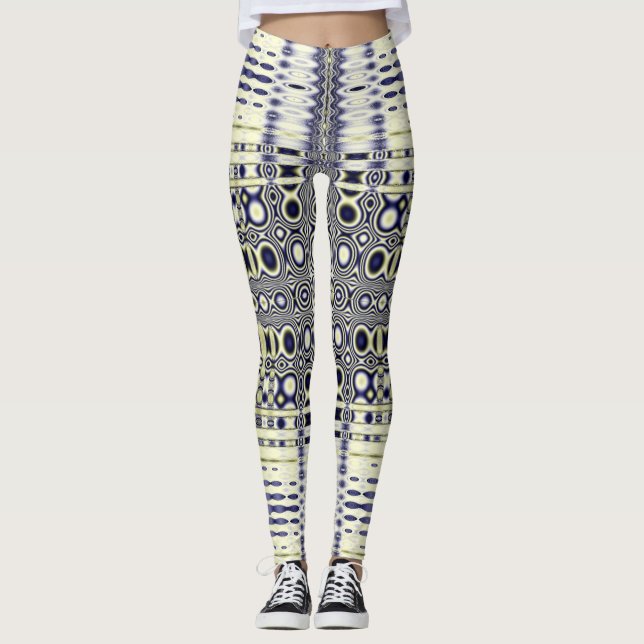Optisk Illusion Fraktal Mönster Leggings (Framsida)