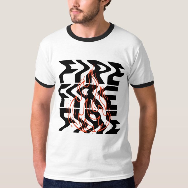 Optisk Illusion "Free Mind" Ringer T-Shirt (Framsida)