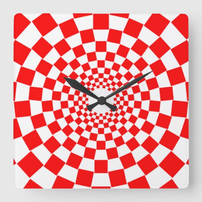 OPTISK ILLUSION FYRKANTIG KLOCKA (Framsida)