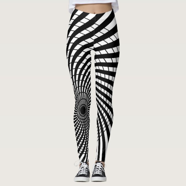 OPTISK ILLUSION Geometric Art Hypnotidesign Leggings (Framsida)