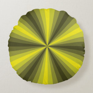 Optisk Illusion Gul Rund Kudd Kudde