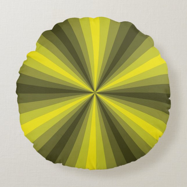 Optisk Illusion Gul Rund Kudd Kudde (Framsidan)