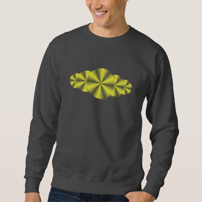 Optisk Illusion Gult Manar Mörk Shirt Långärmad Tröja (Framsida)