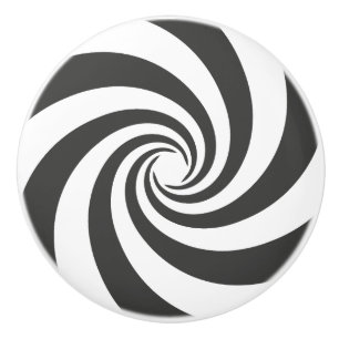 Optisk Illusion Helix-logotyp. Svart Rund Knopp