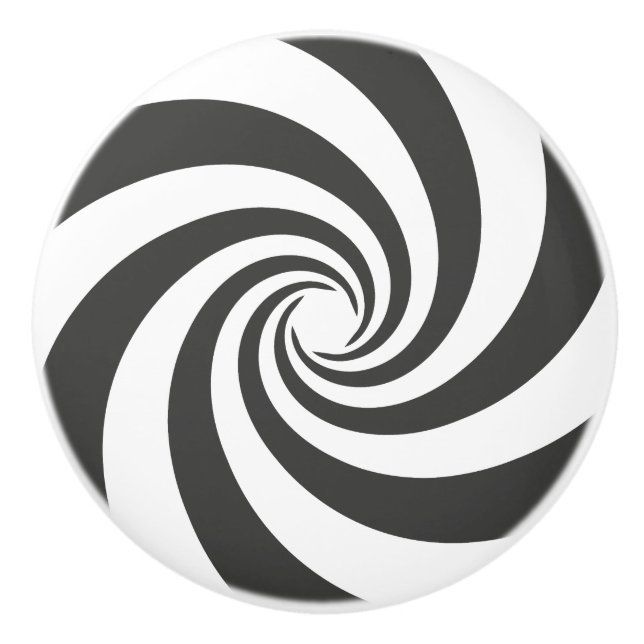 Optisk Illusion Helix-logotyp. Svart Rund Knopp (Framsidan)
