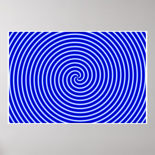 Optisk Illusion-hypno Blue Poster (Framsidan)